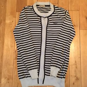 Women’s Barbour Cardigan Sweater Blue Striped US12